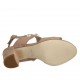 Sandalia para mujer con perlas en gamuza rosa tacon 6 - Tallas disponibles:  32, 34, 42, 43, 45