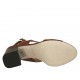 Sandalia con tachuelas para mujer en piel de color cuero tacon 7 - Tallas disponibles:  32, 33, 34, 42, 44, 45