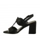 Sandalo con borchie da donna in pelle nera tacco 7 - Misure disponibili: 32, 33, 34, 43, 44, 45