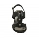 Sandalo con borchie da donna in pelle nera tacco 7 - Misure disponibili: 32, 33, 34, 43, 44, 45