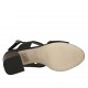 Sandalo con borchie da donna in pelle nera tacco 7 - Misure disponibili: 32, 33, 34, 43, 44, 45