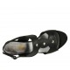 Sandale avec goujons pour femmes en cuir noir talon 7 - Pointures disponibles:  32, 33, 34, 43, 44, 45