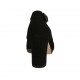 Escarpin ouvert avec courroie et plateforme en daim noir et talon 8 - Pointures disponibles:  32