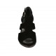 Scarpa aperta da donna con cinturino e plateau in camoscio nero tacco 8 - Misure disponibili: 32