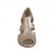 Escarpin ouvert avec courroie et plateforme en cuir lamé rose talon 8 - Pointures disponibles:  45