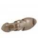 Scarpa aperta da donna con cinturino e plateau in pelle laminata rosa tacco 8 - Misure disponibili: 45