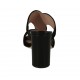 Woman's open mules in black suede and leather heel 8 - Available sizes:  43