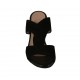 Woman's open mules in black suede and leather heel 8 - Available sizes:  43