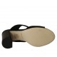 Mule ouvert pour femmes en daim et cuir noir talon 8 - Pointures disponibles:  43