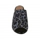 Sabot aperto da donna in camoscio stampato blu e pelle nera tacco 5 - Misure disponibili: 43