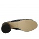 Mule ouvert pour femmes en daim imprimé bleu et cuir noir talon 5 - Pointures disponibles:  43