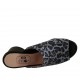 Sabot aperto da donna in camoscio stampato blu e pelle nera tacco 5 - Misure disponibili: 43