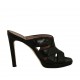 Sabot da donna in pelle nera con plateau e tacco 9 - Misure disponibili: 33