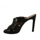 Sabot da donna in pelle nera con plateau e tacco 9 - Misure disponibili: 33