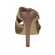 Sabot da donna in pelle laminata bronzo e platino con plateau e tacco 9 - Misure disponibili: 34