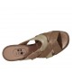 Sabot da donna in pelle laminata bronzo e platino con plateau e tacco 9 - Misure disponibili: 34
