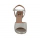 Sandalo con cinturino da donna con plateau in pelle laminata argento tacco 10 - Misure disponibili: 43