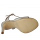 Sandalo con cinturino da donna con plateau in pelle laminata argento tacco 10 - Misure disponibili: 43