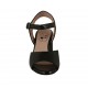 Sandalo da donna con cinturino in pelle nera tacco 5 - Misure disponibili: 42, 43, 44