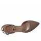 Scarpa aperta a punta da donna in pelle grigio tortora con cinturino tacco 7 - Misure disponibili: 43, 44, 45
