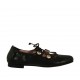 Ballerine pour femmes avec boutons avec strass et lacets en cuir noir talon 1 - Pointures disponibles:  33
