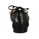 Ballerina da donna con bottoni con strass e lacci in pelle nera tacco 1 - Misure disponibili: 33, 34
