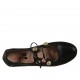 Ballerina da donna con bottoni con strass e lacci in pelle nera tacco 1 - Misure disponibili: 33, 34