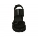 Sandalo da donna con fibbie in pelle nera tacco 6 - Misure disponibili: 42, 44