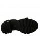 Sandalo da donna con fibbie in pelle nera tacco 6 - Misure disponibili: 42, 44