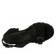 Sandalo da donna con fibbie in pelle nera tacco 6 - Misure disponibili: 42, 44