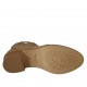Zapato abierto en punta cerrado hasta el cuello para mujer con cremallera en piel perforada beis tacon 4 - Tallas disponibles:  42, 43, 46