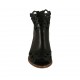 Scarpa accollata aperta in punta da donna con cerniera in pelle e pelle forata nera tacco 4 - Misure disponibili: 34, 43, 45, 46