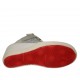Zapato con cordones, velcro y cremalleras en piel blanca y laminada plateada y gamuza imprimida floreal multicolor cuña 6 - Tallas disponibles:  34, 42, 43