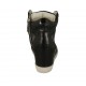 Zapato para mujer con cordones y cremallera en piel, charol y tejido negro cuña 6 - Tallas disponibles:  34, 42