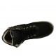 Zapato para mujer con cordones y cremallera en piel, charol y tejido negro cuña 6 - Tallas disponibles:  34, 42