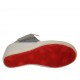 Zapato con velcro, cordones y cremalleras en piel blanca y laminada plateada y gamuza imprimida floreal multicolor cuña 6 - Tallas disponibles:  33, 34, 42, 43, 44