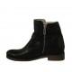 Botines para mujer con cremallera y hebilla en piel y piel perforada negra tacon 2 - Tallas disponibles:  33, 34, 44, 45, 46