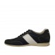 Scarpa casual stringata da uomo in pelle bianca e blu e tessuto blu - Misure disponibili: 47, 48