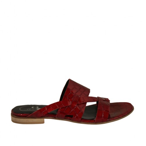Woman's mules in red patent leather heel 1 - Available sizes:  34