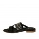 Chanclas de dedo con tachuelas para mujer en piel negra tacon 1 - Tallas disponibles:  42, 43