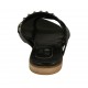 Chanclas de dedo con tachuelas para mujer en piel negra tacon 1 - Tallas disponibles:  42, 43