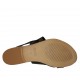 Woman's thong mules with studs in black leather heel 1 - Available sizes:  42, 43