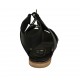 Sandalia para mujer con cordones en piel negra tacon 1 - Tallas disponibles:  33