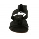 Sandalia para mujer con cordones en piel negra tacon 1 - Tallas disponibles:  33