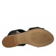 Sandalia para mujer con cordones en piel negra tacon 1 - Tallas disponibles:  33