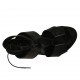 Woman's laced sandal in black leather heel 1 - Available sizes:  33