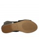 Scarpa aperta da donna con cerniera in pelle nera e laminata argento tacco 1 - Misure disponibili: 33, 34