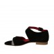 Scarpa aperta da donna con cinturino in camoscio nero e grigio tacco 1 - Misure disponibili: 33, 34, 43