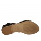 Scarpa aperta da donna con cinturino in camoscio nero e grigio tacco 1 - Misure disponibili: 33, 34, 43, 44