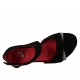 Zapato abierto para mujer con cinturon en gamuza negra y gris tacon 1 - Tallas disponibles:  33, 34, 43